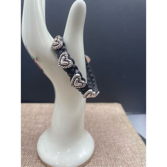 Brighton BANDITS Roped Heart Braid Bandit Bracelet STYLE 07475A Black - Picture 2 of 15